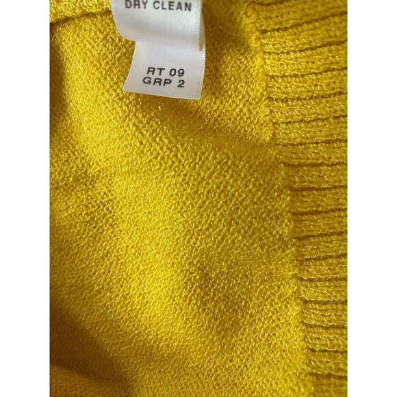 SoCa St John Santana Knit Shell Tank Top Sleeveless Yellow Ribbed Hem Bl… - Picture 4 of 6